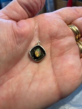 Sterling Silver Opal Pendant - Artisan Made